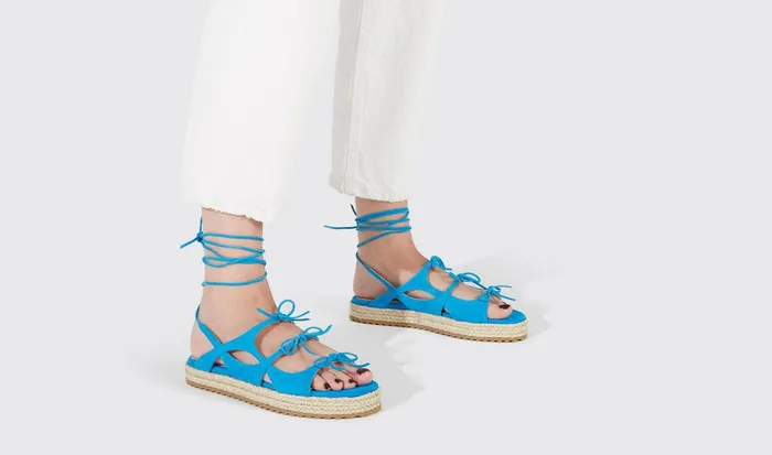 Scarosso Sandals Mediterraneo Light Blue 8211 Suede 8211 Women