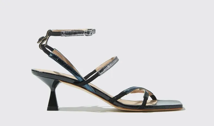 Scarosso Sandals Sally Black Metallic Black 8211 Metallic Fabric 8211 Women