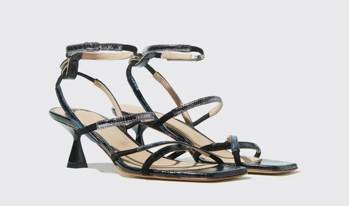 Scarosso Sandals Sally Black Metallic Black 8211 Metallic Fabric 8211 Women