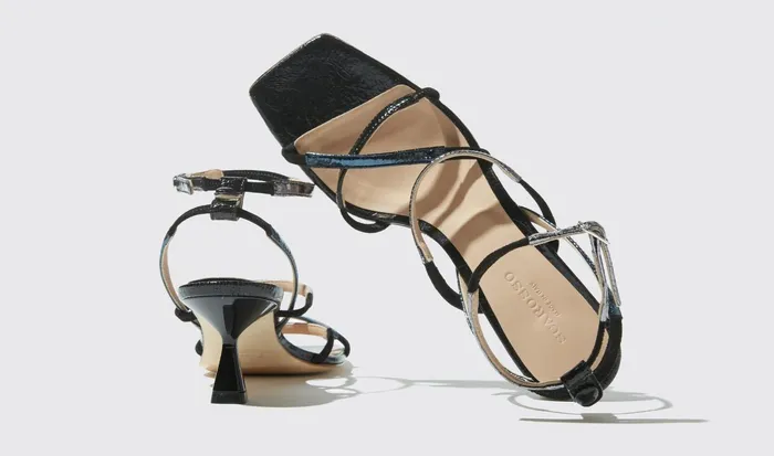 Scarosso Sandals Sally Black Metallic Black 8211 Metallic Fabric 8211 Women