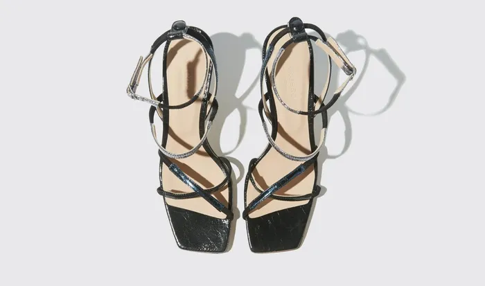 Scarosso Sandals Sally Black Metallic Black 8211 Metallic Fabric 8211 Women