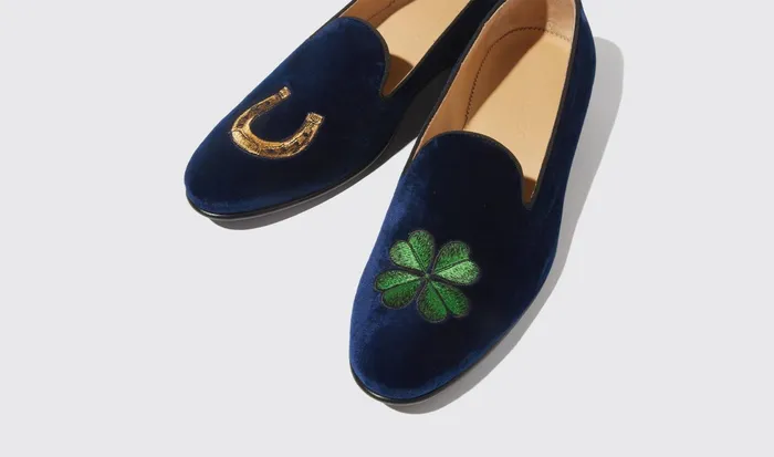 Scarosso Slippers Nick Blue Velvet Blue 8211 Velvet 8211 Men