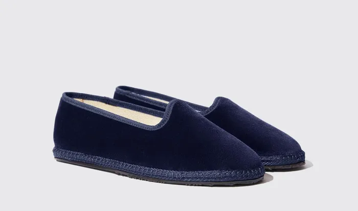Scarosso Slippers Valentina Blu Velluto Blue 8211 Velvet 8211 Women