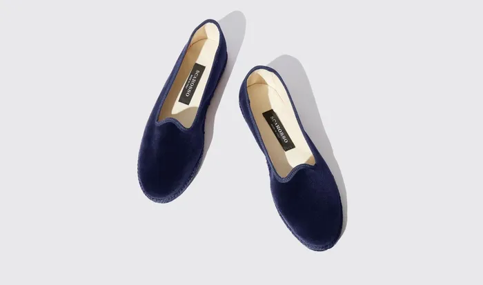 Scarosso Slippers Valentina Blu Velluto Blue 8211 Velvet 8211 Women