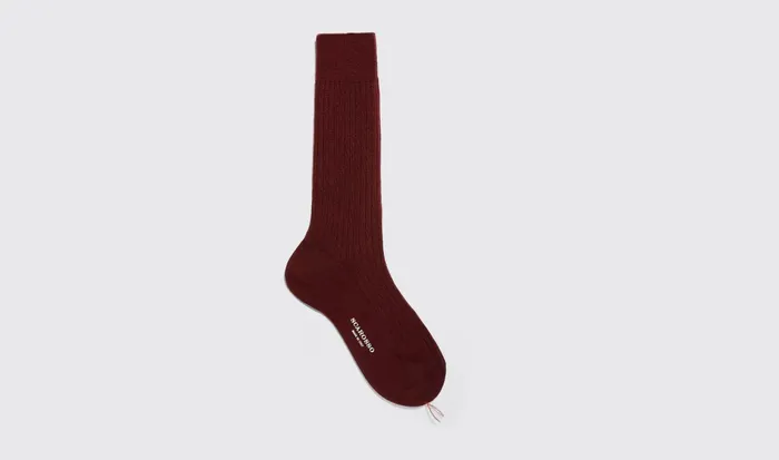 Scarosso Socks Burgundy Wool Calf Socks Burgundy 8211 Wool 8211 Men