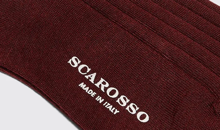 Scarosso Socks Burgundy Wool Calf Socks Burgundy 8211 Wool 8211 Men