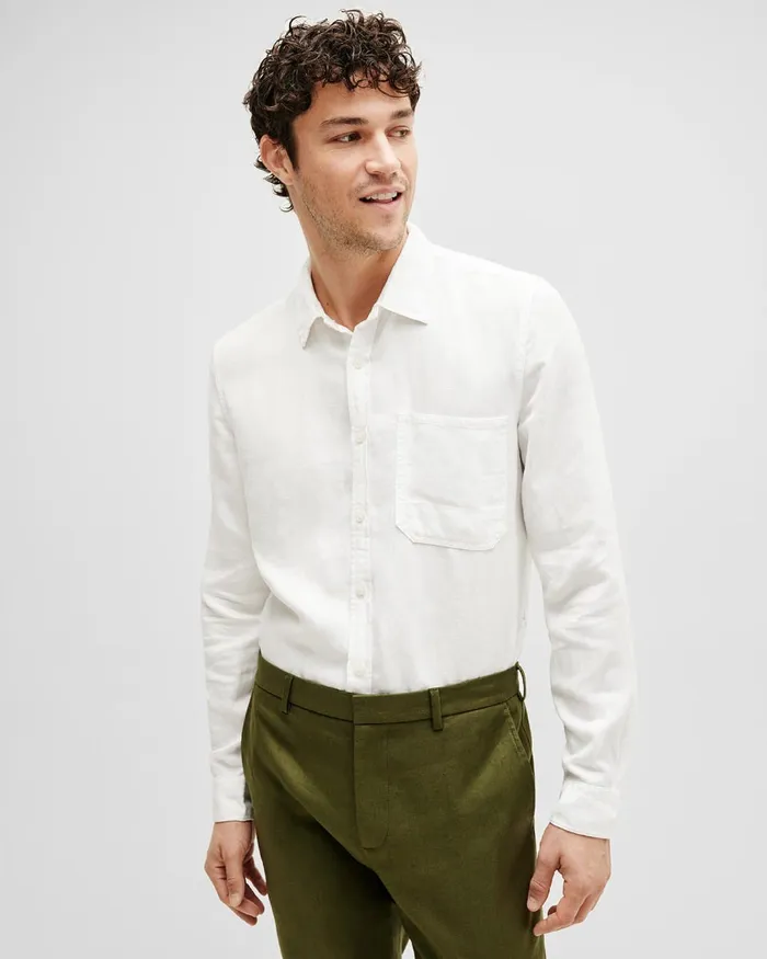 Shirts Men 7 For All Mankind Casual One Pocket Shirt In White