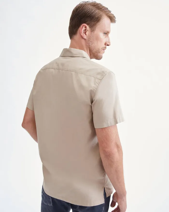 Shirts Men 7 For All Mankind Lightweight Poplin Shirt In Tan