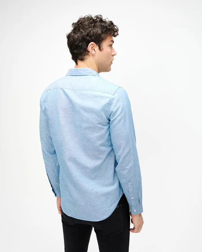 Shirts Men 7 For All Mankind One Pocket Shirt In Eggshell Blue