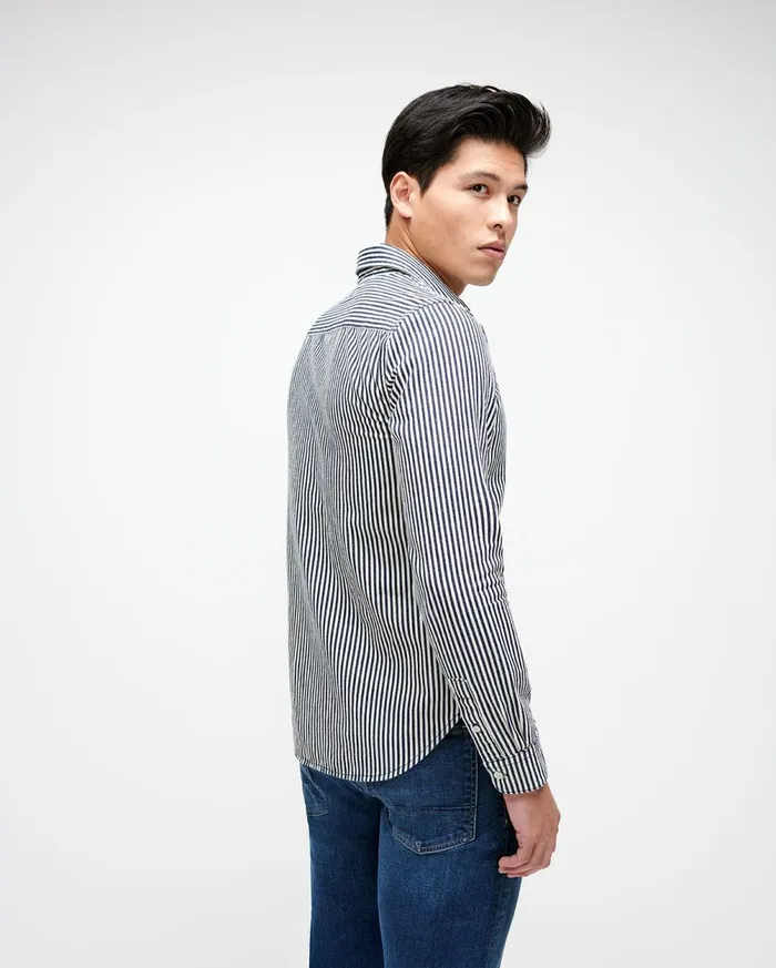 Shirts Men 7 For All Mankind Utilitarian Button Down Shirt In Calico Stripe