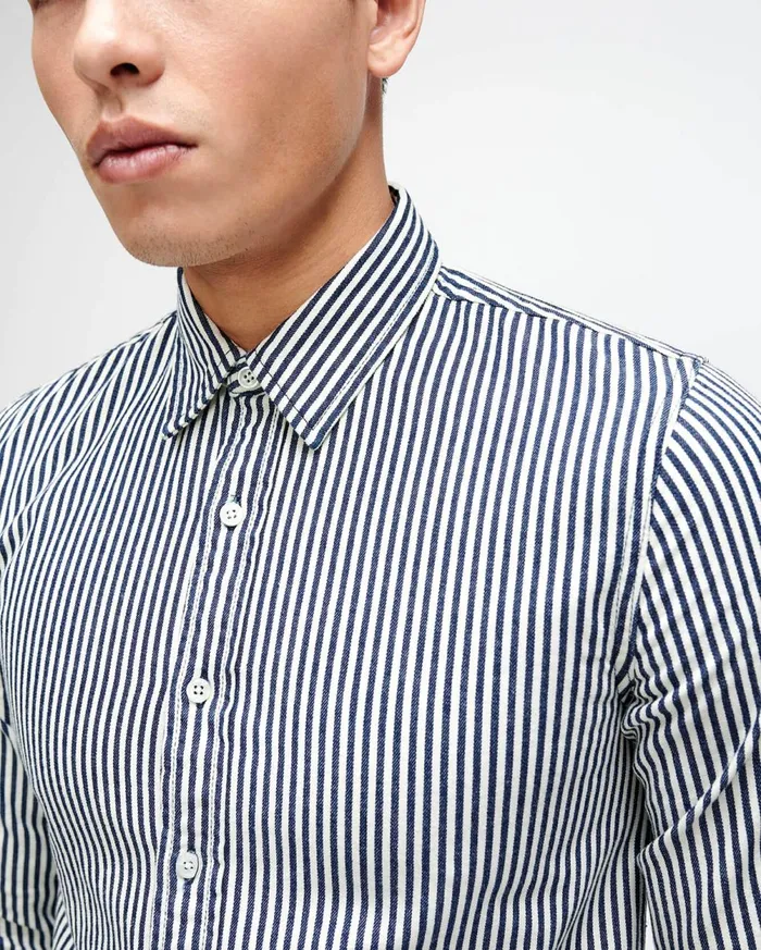 Shirts Men 7 For All Mankind Utilitarian Button Down Shirt In Calico Stripe