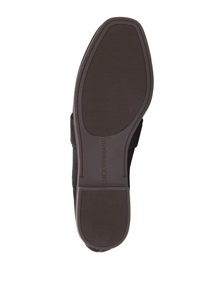 Shoes Women Lucky Brand Adelha Leather Flat Slides Feather