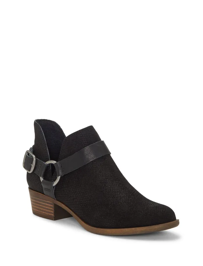 Shoes Women Lucky Brand Bernaeh Leather Bootie Black