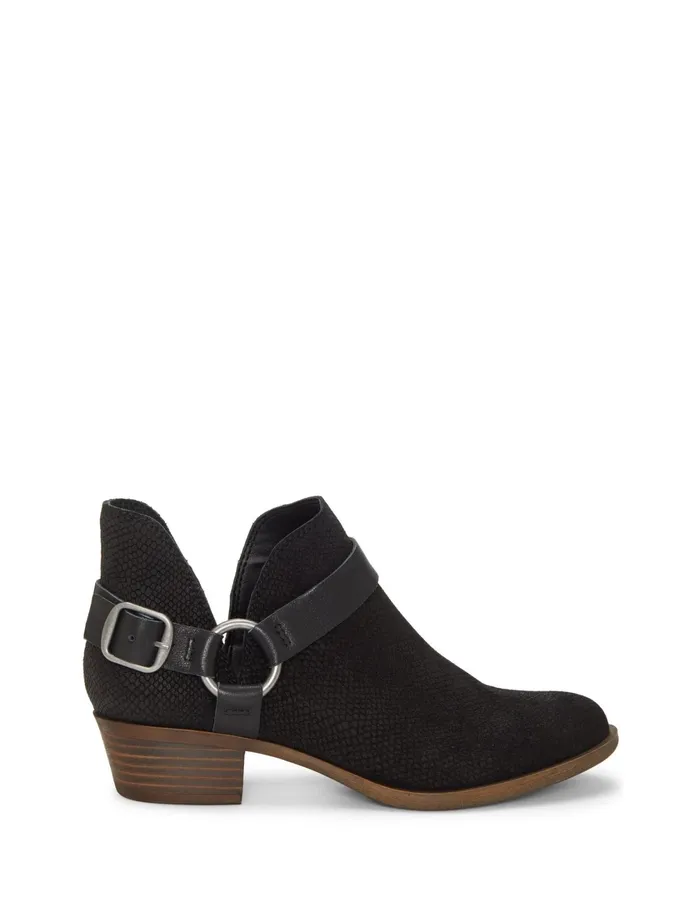 Shoes Women Lucky Brand Bernaeh Leather Bootie Black