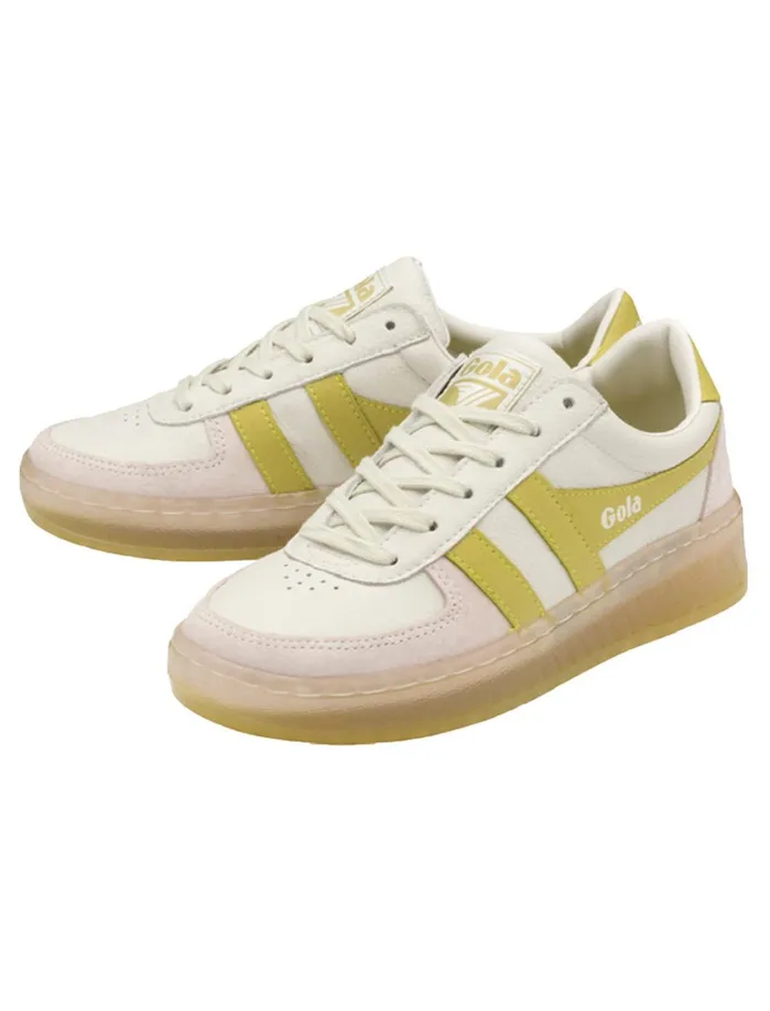 Shoes Women Lucky Brand Gola Grandslam 03989 Leather Sneaker Whitecitron