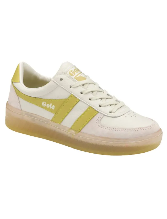 Shoes Women Lucky Brand Gola Grandslam 03989 Leather Sneaker Whitecitron
