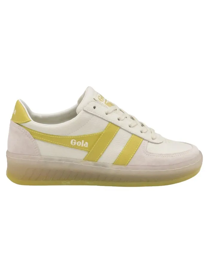 Shoes Women Lucky Brand Gola Grandslam 03989 Leather Sneaker Whitecitron