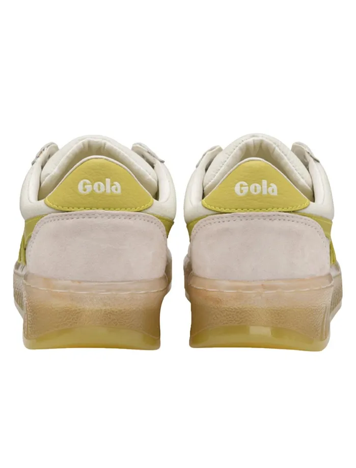 Shoes Women Lucky Brand Gola Grandslam 03989 Leather Sneaker Whitecitron