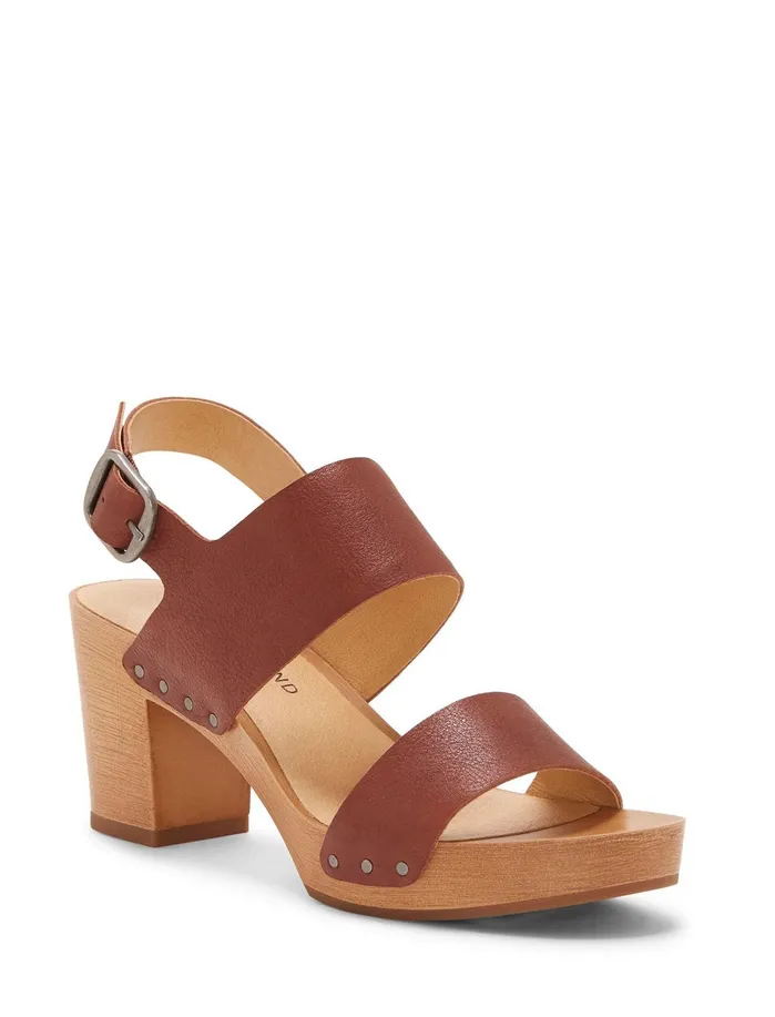 Shoes Women Lucky Brand Hemzi Wood Heel Dark Brown