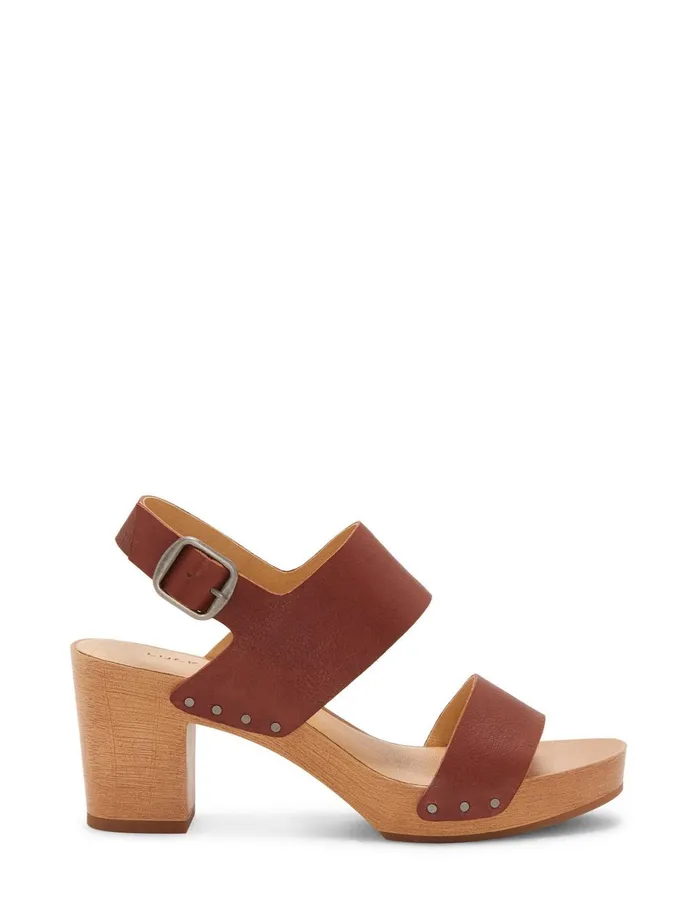 Shoes Women Lucky Brand Hemzi Wood Heel Dark Brown