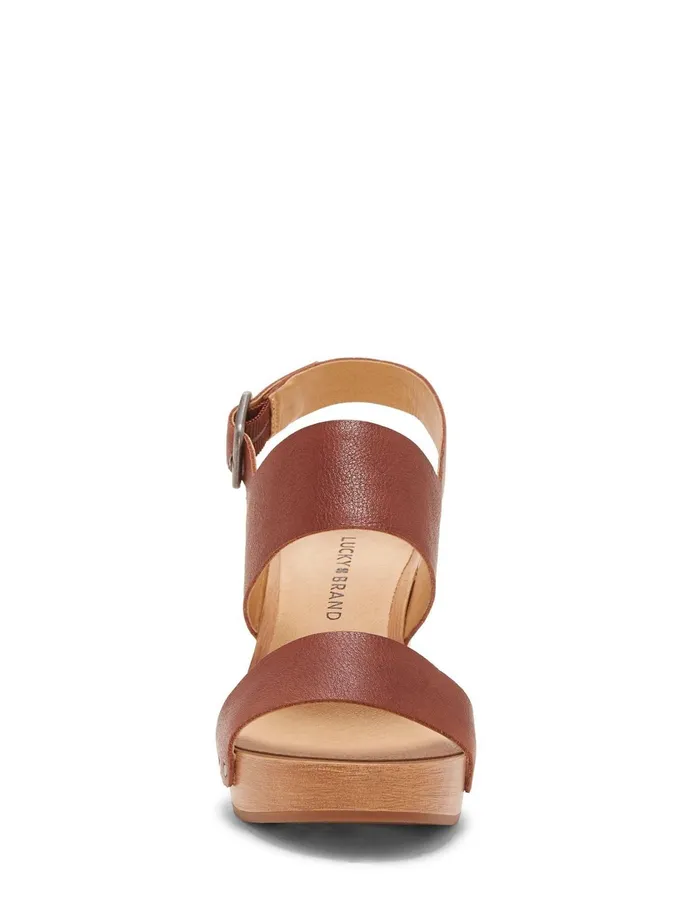 Shoes Women Lucky Brand Hemzi Wood Heel Dark Brown