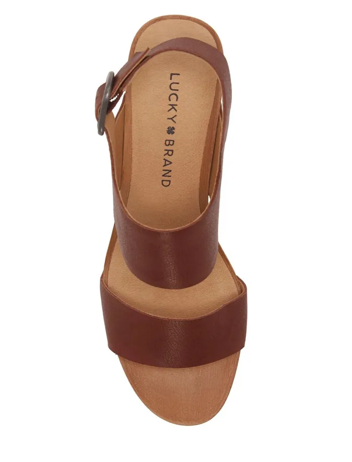 Shoes Women Lucky Brand Hemzi Wood Heel Dark Brown