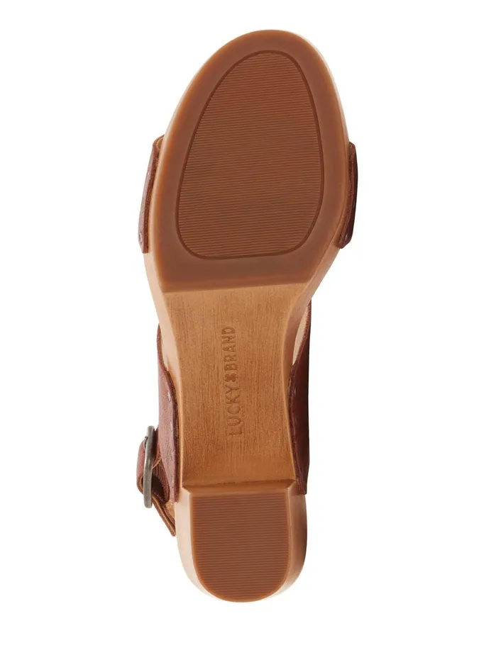 Shoes Women Lucky Brand Hemzi Wood Heel Dark Brown