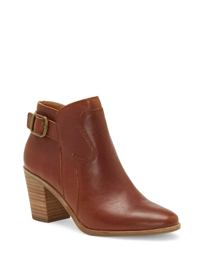 Shoes Women Lucky Brand Kauto Leather Bootie Dark Brown