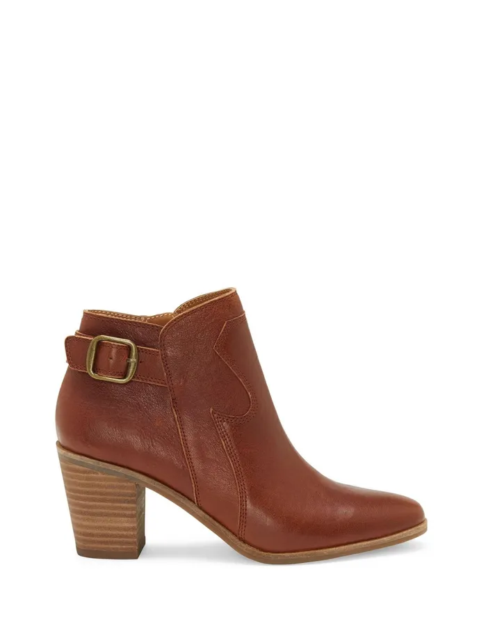 Shoes Women Lucky Brand Kauto Leather Bootie Dark Brown