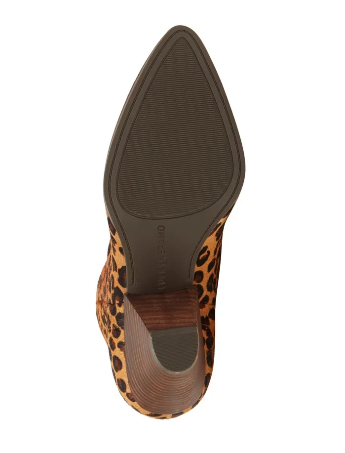 Shoes Women Lucky Brand Munise2 Calf Hair Bootie Medium Dark Brown
