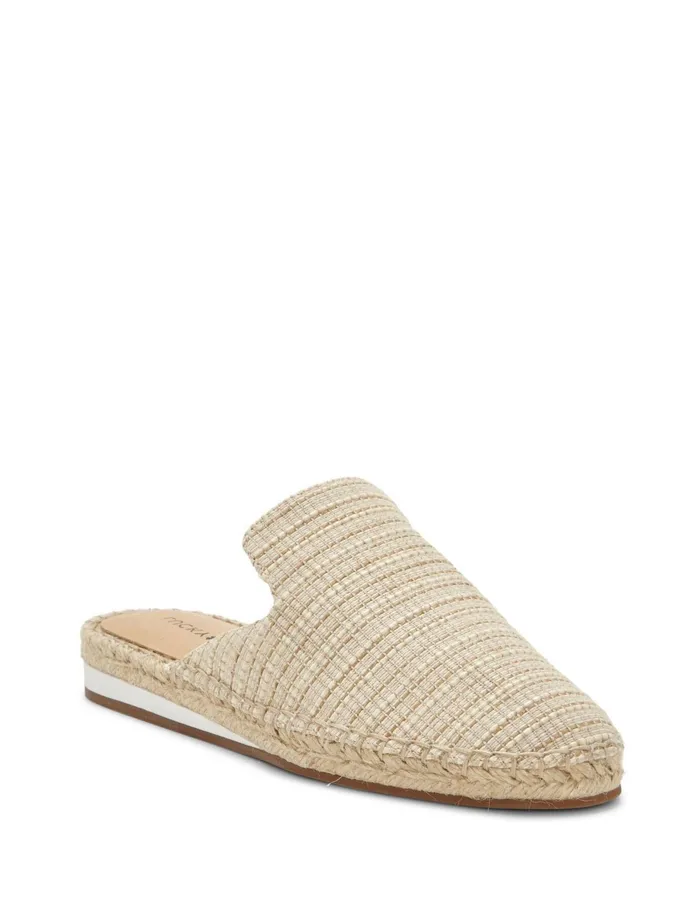 Shoes Women Lucky Brand Revea Canvas Espadrille Flat Slides Open Beigekhaki