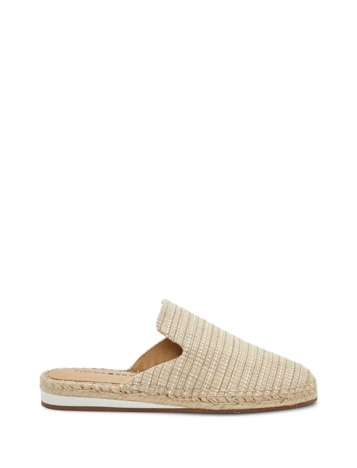 Shoes Women Lucky Brand Revea Canvas Espadrille Flat Slides Open Beigekhaki