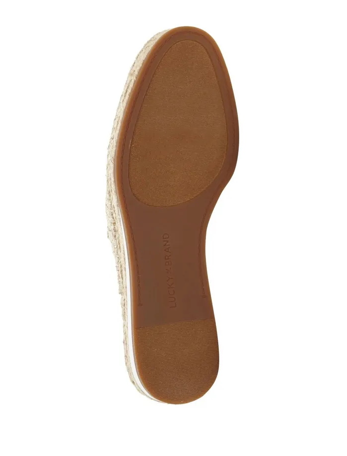 Shoes Women Lucky Brand Revea Canvas Espadrille Flat Slides Open Beigekhaki