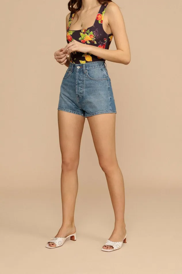 Short ADAM Indigo Double Stone Uni Women Rouje Pants