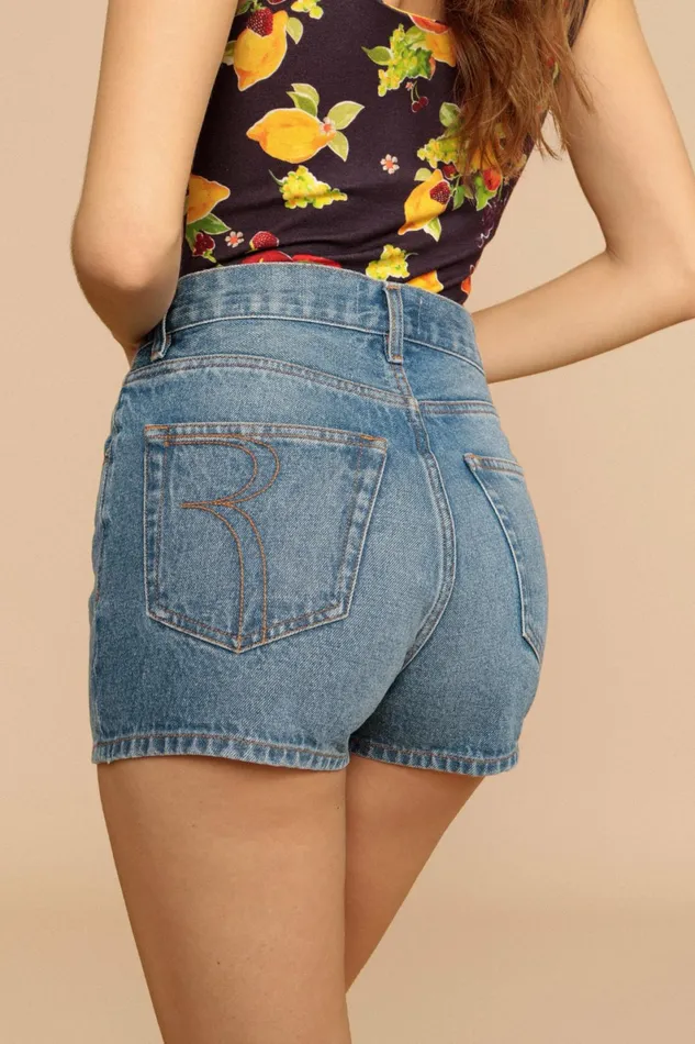 Short ADAM Indigo Double Stone Uni Women Rouje Pants