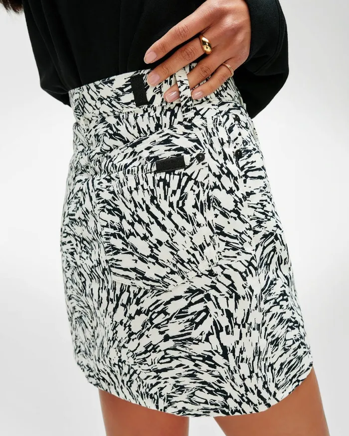 Shorts 038 Skirts Women 7 For All Mankind Asymmetric Skirt In BlackWhite