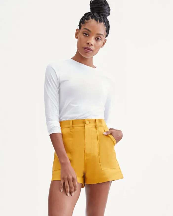 Shorts 038 Skirts Women 7 For All Mankind Patch Pocket Cuff Shorts In Gold Sunburst Shorts 038 Skirts Women 7 For All Mankind Patch Pocket Cuff Shorts In Gold Sunburst