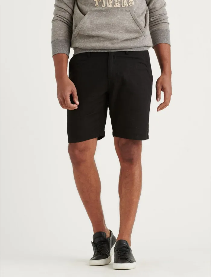 Shorts Men Lucky Brand Linen Flat Front Short Black Onyx