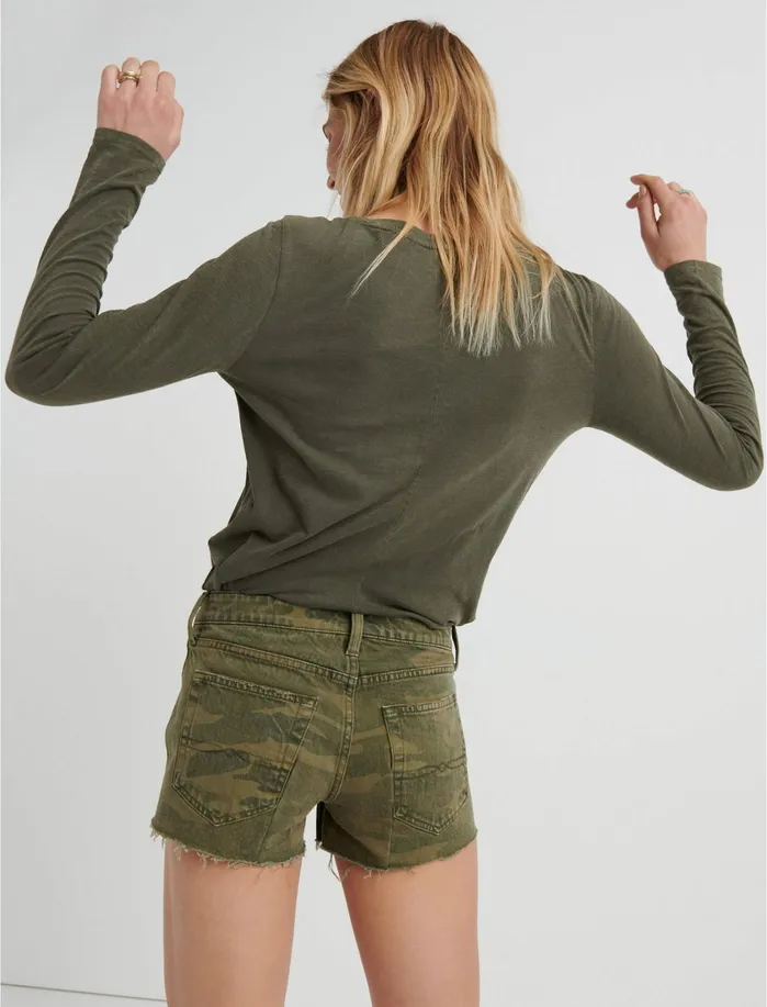 Shorts Women Lucky Brand The Cut Off Jean Short Clasic Camo