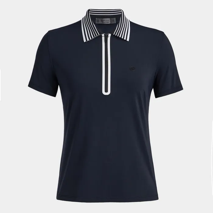 Silky Tech Nylon Quarter Zip Polo Onyx Women GFORE Tops
