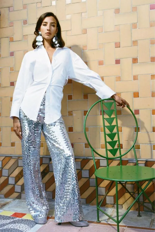 Simon Miller Bottoms Sequin Pia Pant In Satellite Silver Satellite Silver 8211 Shop