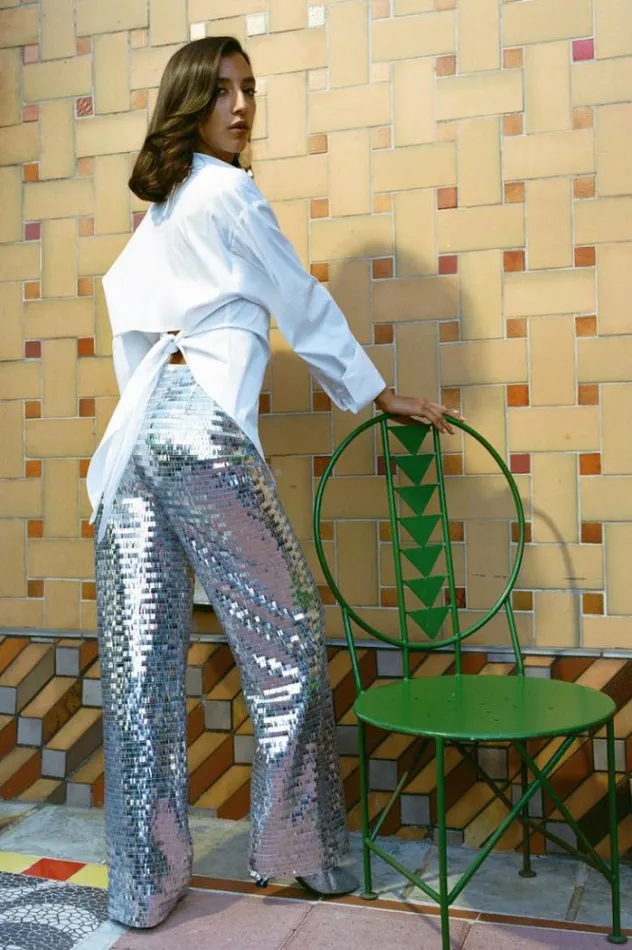 Simon Miller Bottoms Sequin Pia Pant In Satellite Silver Satellite Silver 8211 Shop