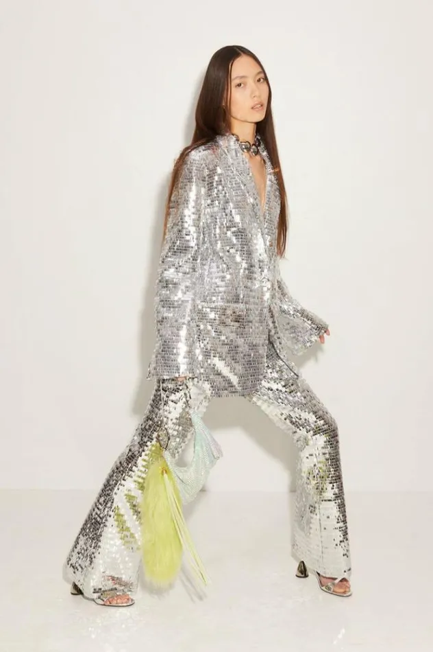 Simon Miller Bottoms Sequin Robo Pant In Satellite Silver Satellite Silver 8211 Shop