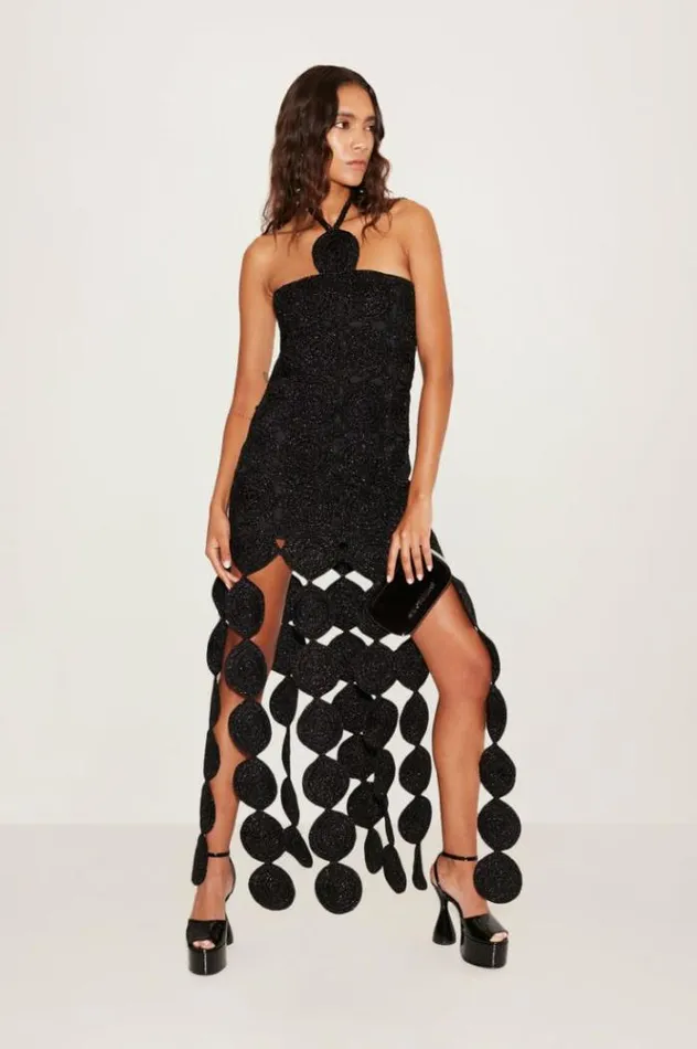 Simon Miller Dresses Beep Beep Dress In Black Hand Knit Lurex Crochet Spring Dress Black 8211 Shop Simon Miller Dresses Beep Beep Dress In Black Hand Knit Lurex Crochet Spring Dress Black 8211 Shop