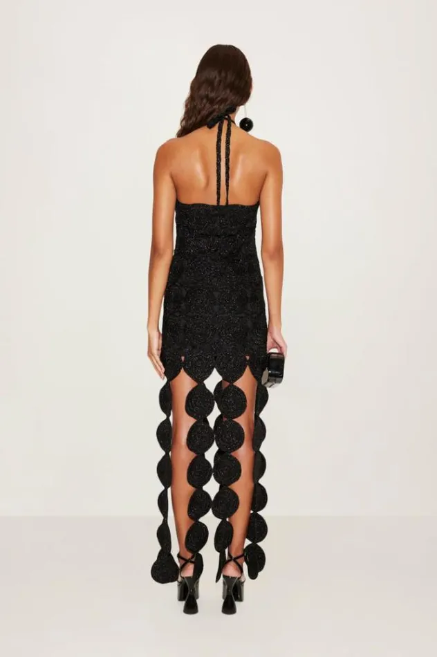 Simon Miller Dresses Beep Beep Dress In Black Hand Knit Lurex Crochet Spring Dress Black 8211 Shop