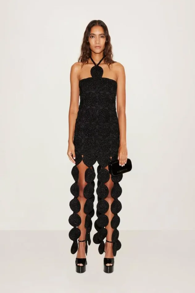 Simon Miller Dresses Beep Beep Dress In Black Hand Knit Lurex Crochet Spring Dress Black 8211 Shop