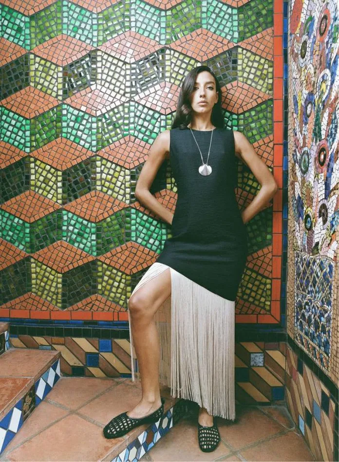 Simon Miller Dresses Casablanca Fringe Dress In BlackSeashell Blackseashell 8211 Shop