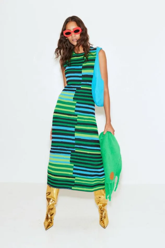 Simon Miller Dresses Knits By Sleeveless Axon Dress In Stacked Stripe Stacked Stripe 8211 Shop