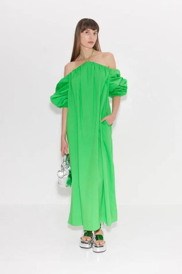 Simon Miller Dresses Oleander Poplin Dress In Gummy Green Gummy Green 8211 Shop