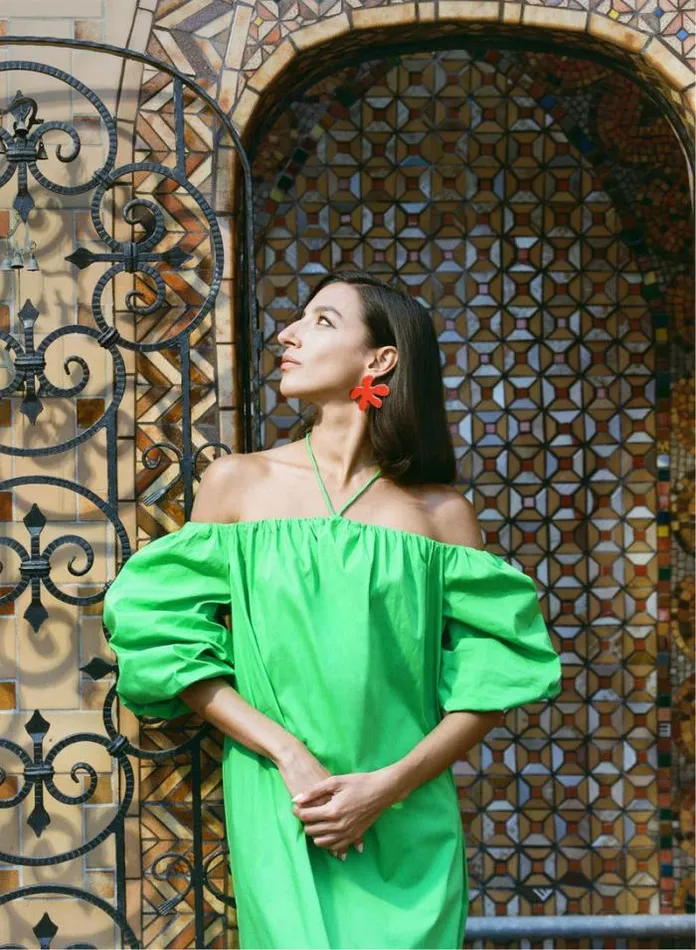 Simon Miller Dresses Oleander Poplin Dress In Gummy Green Gummy Green 8211 Shop